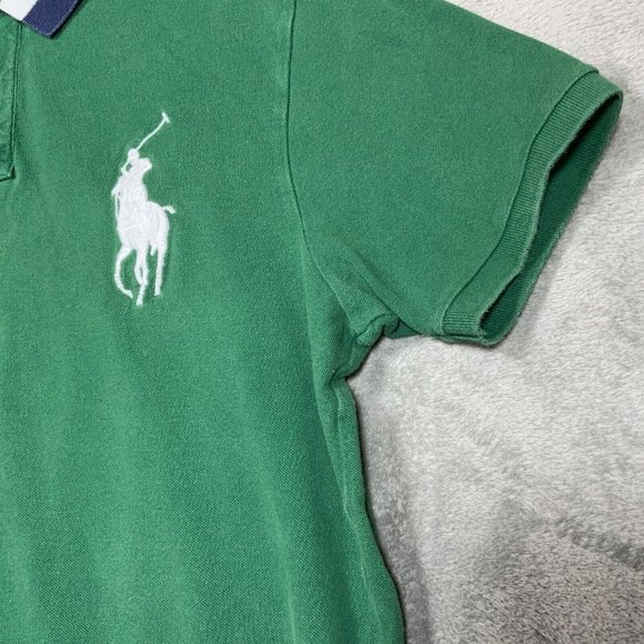 Polo Ralph Lauren Shirt Men XL Big Pony Rugby Retro Logo Button Design Green Str - Picture 6 of 8